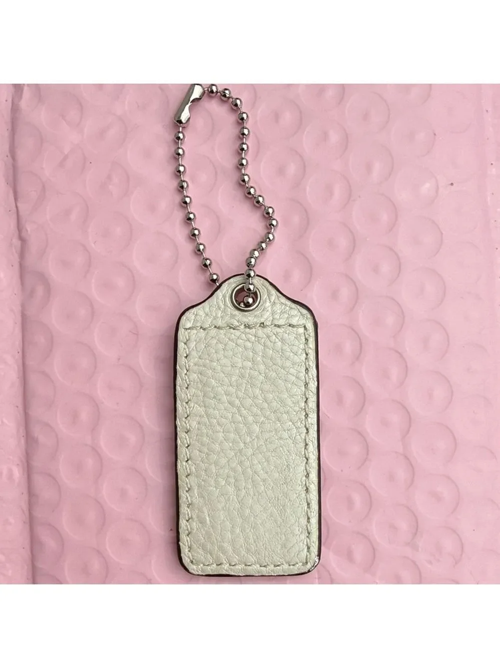 Coach White Pearls Hangtag Coach Keychain Coach bag accessories